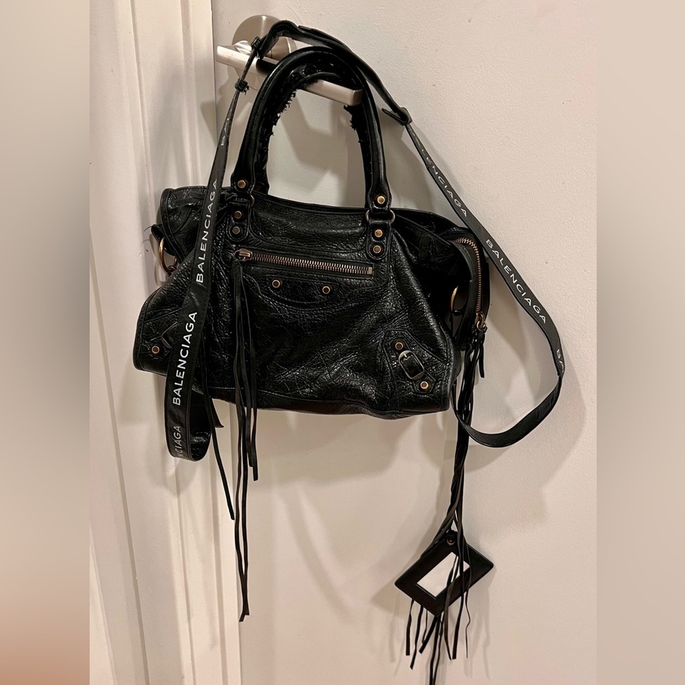 Balenciaga City bag with logo strap